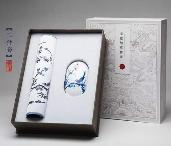 造府元青花喜上眉梢丝绸锦案鼠标2件套